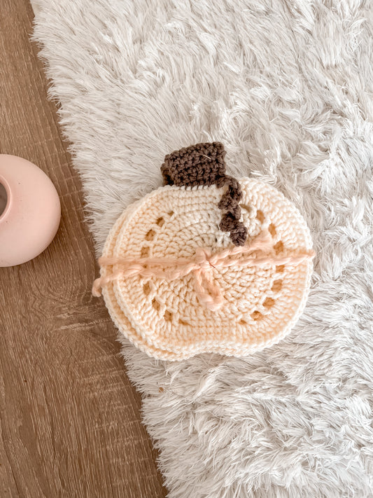 Pumpkin Crochet Coasters - Set of 4- So Charming Collection