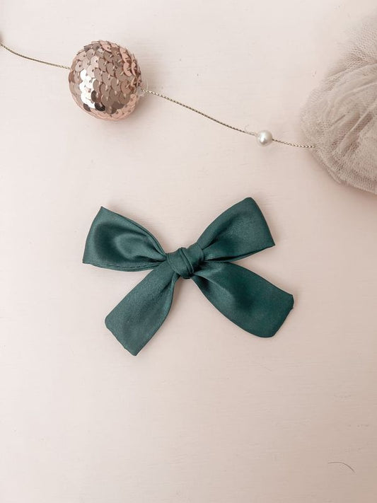 Green Christmas Hair Bow