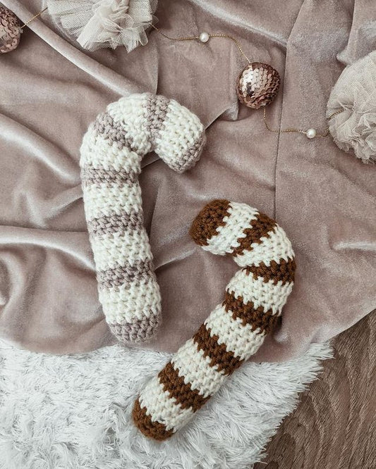Candy Cane Knit Dog Toys